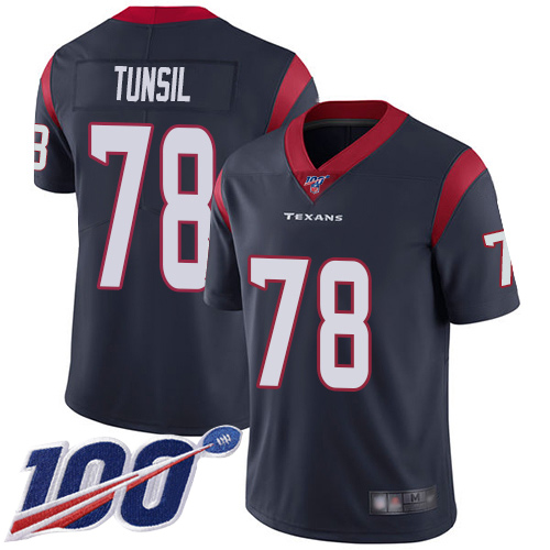 Houston Texans Limited Navy Blue Men Laremy Tunsil Home Jersey NFL Football 78 100th Season Vapor Untouchable